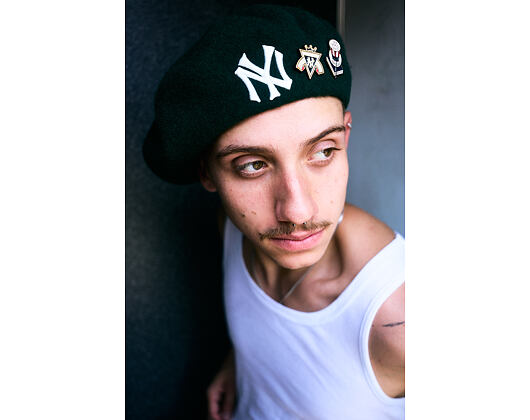 Baret New Era - MLB IMAGE DROP Retro Pin Beret - NY Yankees - Black