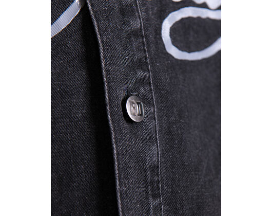 Košile Ed Hardy - Mens Eagle And Stars Relaxed Denim Shirt - Black
