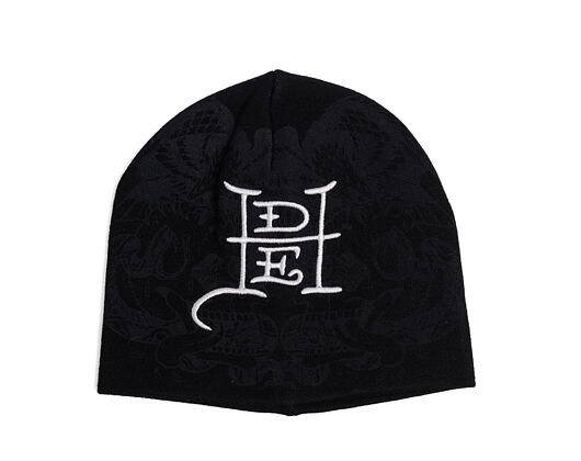 Kulich Ed Hardy - Unisex Flaming Skull Beanie - Black