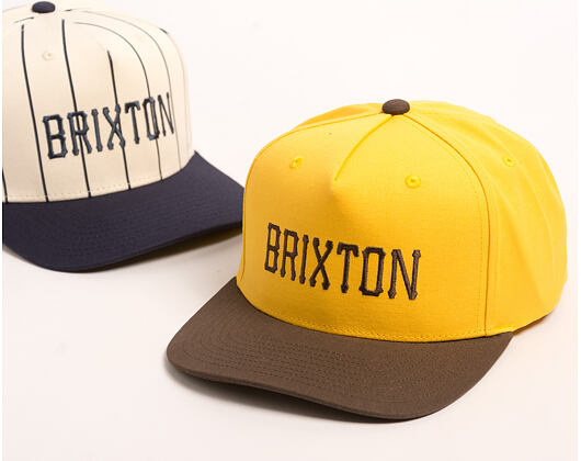 Kšiltovka Brixton - Homerun Snapback - Golden Hour/Walnut Brown