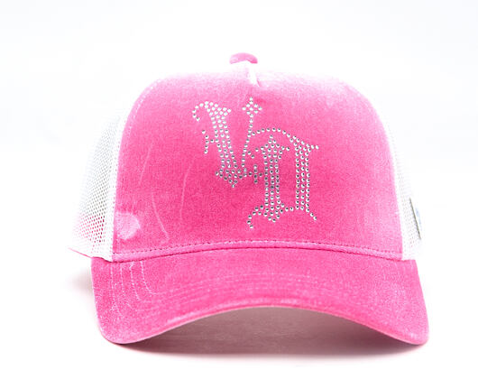 Dámská Kšiltovka Von Dutch - Baseball - Velvet Rhinestone Logo - White / Pink