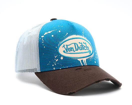 Kšiltovka Von Dutch - Baseball - Print & Embroidery - Light Blue / Brown