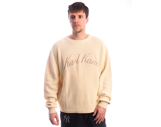 Mikina Karl Kani - KK Script Knit Oversized Crew - Off White