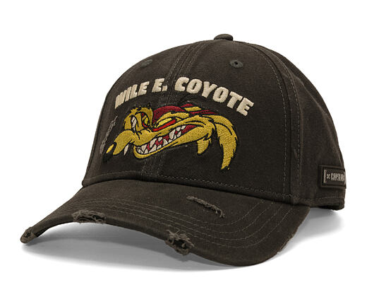 Kšiltovka Capslab - Looney Tunes Baseball Cap - Wile E. Coyote Caution Distressed - Black