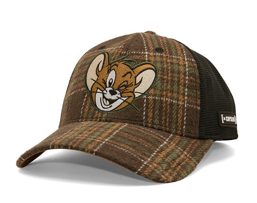 Kšiltovka Capslab - Tom & Jerry Trucker - Jerry Wink Checkered - Brown / Black