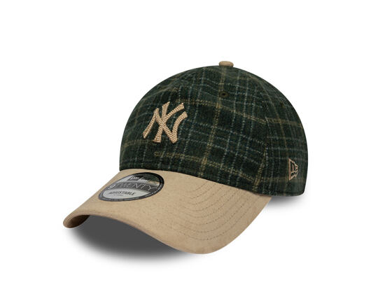 Kšiltovka New Era - MLB Mix Check 9TWENTY - NY Yankees - Stone / Cilantro Green