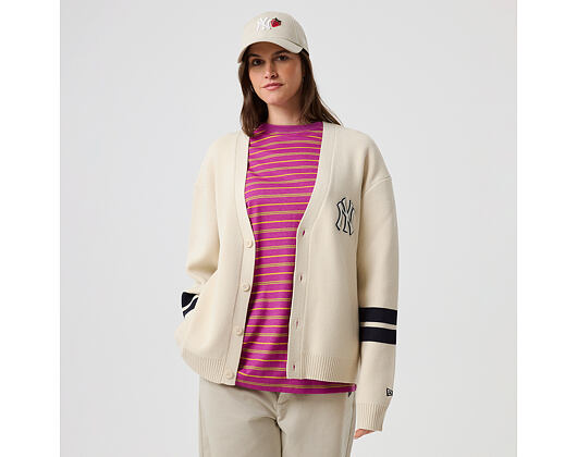 Svetr New Era - MLB Knit Cardigan - NY Yankees - Cream