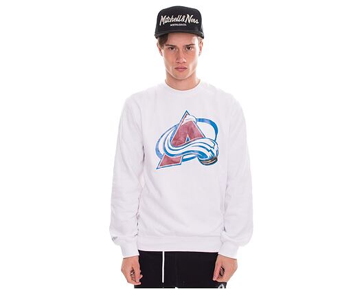 Mikina Mitchell & Ness Colorado Avalanche Team Logo Crewneck White