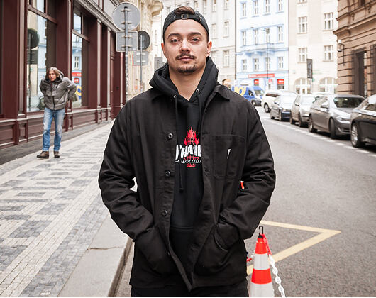 Bunda Coach Jacket HUF Thrasher Chore Black