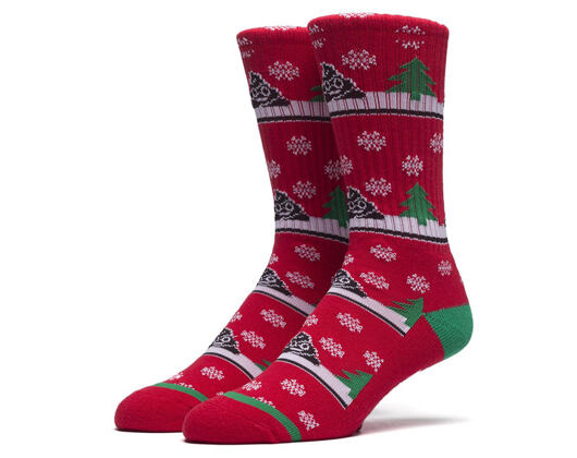 Ponožky HUF Snow Droppings Crew Red