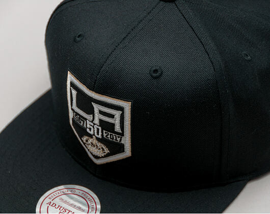Kšiltovka Mitchell & Ness LA 50th Logo Flat Peak Los Angeles Kings Black Snapback