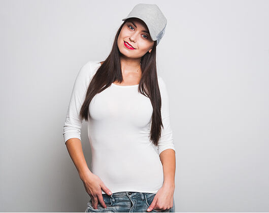 Dámská kšiltovka New Era Jersey Trucker 9FORTY Grey Snapback