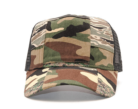 Kšiltovka New Era Patchwork Camo Trucker 9FORTY Woodland Camo Snapback