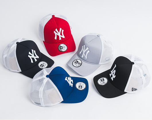 Kšiltovka New Era - MLB Clean 9FORTY Trucker - LA Dodgers - Black / White