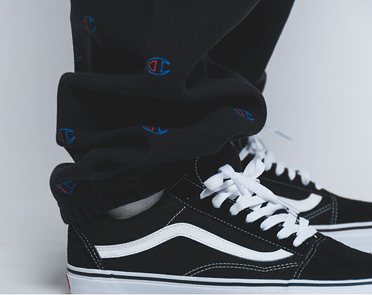 Tepláky Champion Elastic Cuff Pants Mini Logo Print Black