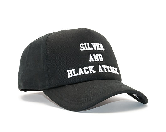 Kšiltovka New Era Silver and Black Attack  A-Frame Oakland Raiders 9FORTY Black Snapback