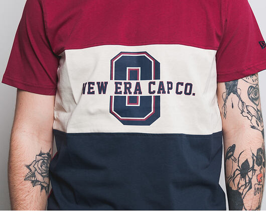 Triko New Era World Hood Tri Colour Tee Cardinal/Nigh Shift Navy/Satin