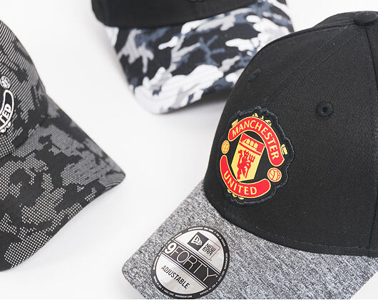 Kšiltovka New Era Vize Adjustable Marl Manchester United 9FORTY Black Strapback