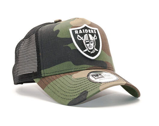 Kšiltovka New Era Camo Team Aframe Trucker Oakland Raiders 9FORTY Woodland Camo Snapback