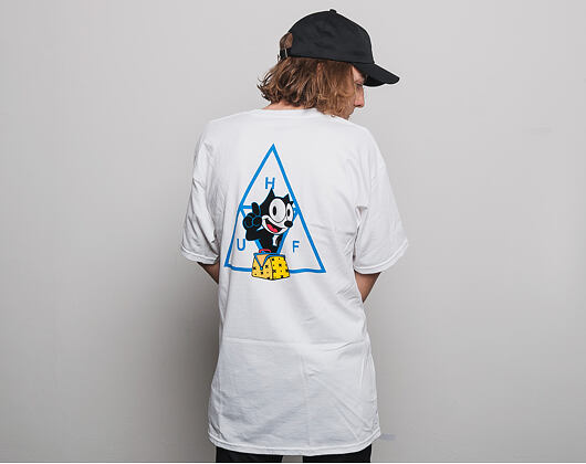Triko HUF Felix The Cat Triple Triangle White