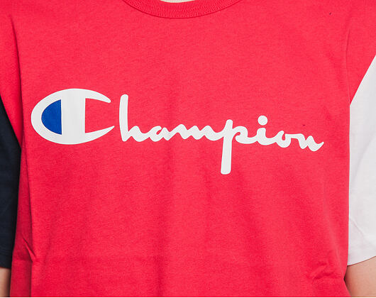 Triko Champion Crewneck T-Shirt Logo Print Red