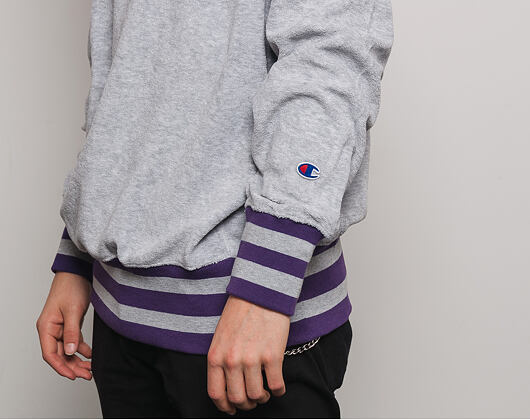 Mikina Champion Crewneck Sweatshirt Classic Logo Grey/Purple