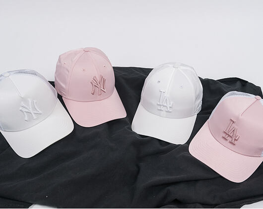 Dámská Kšiltovka New Era Trucker Satin Los Angeles Dodgers 9FORTY Pink Snapback
