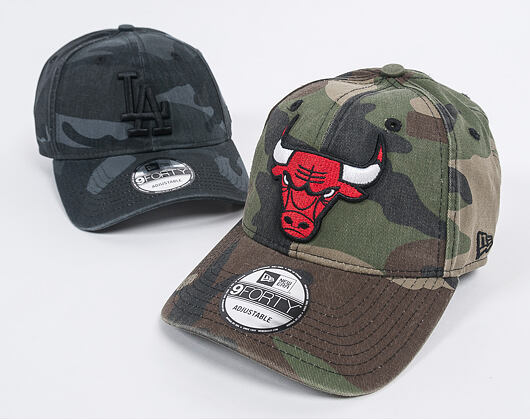 Kšiltovka New Era Washed Camo Chicago Bulls 9FORTY Woodland Camo Strapback