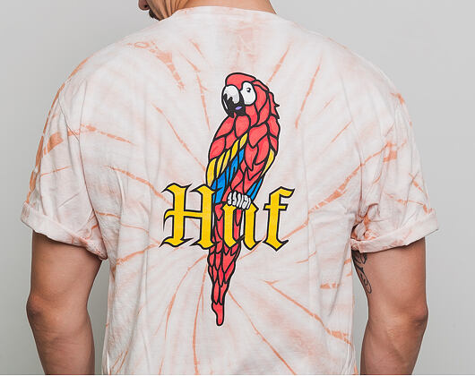 Triko HUF Bar Bird Tie-Dye Coral Haze