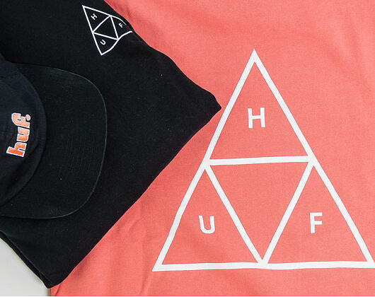 Mikina S Kapucí HUF Hooded Sweatshirt Essentials Triple Triangle Coral Haze
