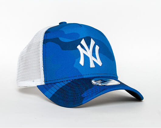 Kšiltovka New Era 9FORTY A Frame Trucker Camo New York Yankees Navy Camo/White Snapback