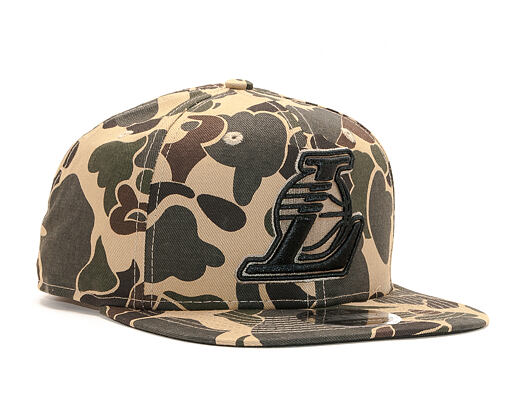 Kšiltovka New Era 9FIFTY Los Angeles Lakers Original Fit Dark Green Camo/Black Snapback