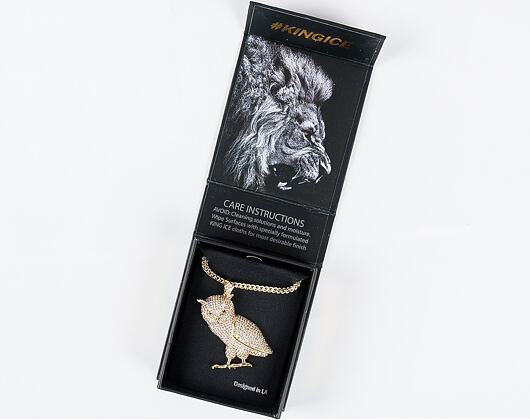 Pozlacený Řetízek King Ice Gold Owl Necklace