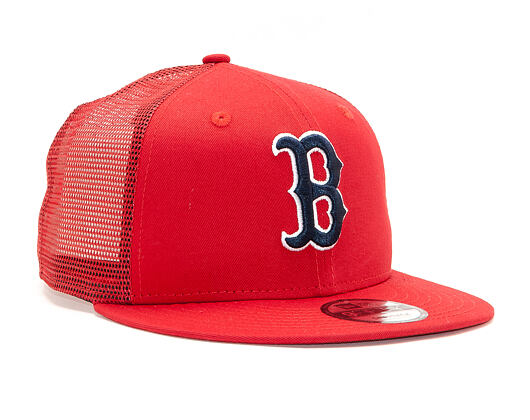 Kšiltovka New Era 9FIFTY Trucker Boston Red Sox Essential Scarlet/Official Team Colors