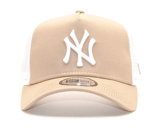 Kšiltovka New Era 9FORTY A-Frame Trucker New York Yankees Essential Camel/White Snapback