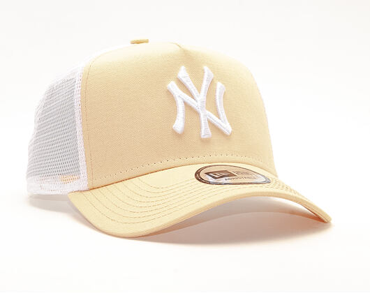 Kšiltovka New Era 9FORTY A-Frame Trucker New York Yankees League Essential Peach/White