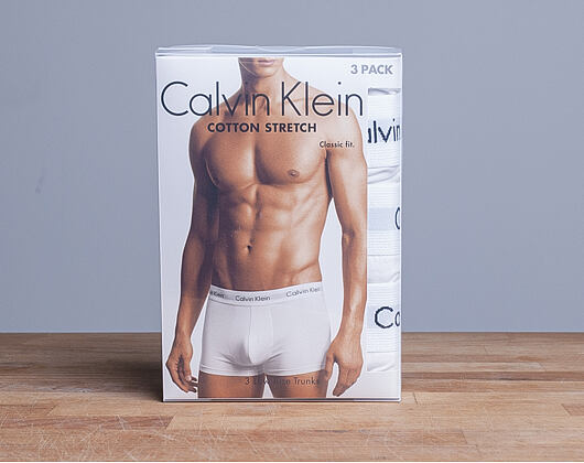 Trenýrky Calvin Klein 3 Pack Low Rise Trunk 100 White