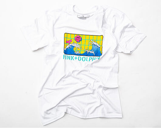 Triko Pink Dolphin Logo Grid White