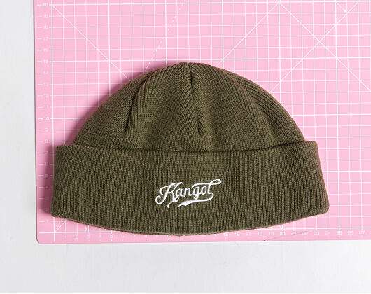 Kulich Kangol  Vintage Script Logo Beanie Winter Moss Green
