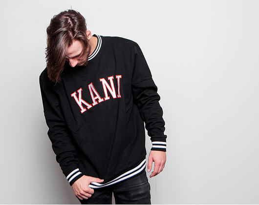 Mikina Karl Kani College Crew black/red/white
