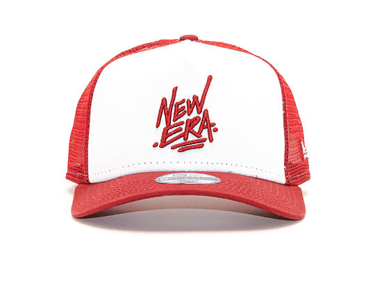 Dětská Kšiltovka New Era 9FORTY Trucker Script Child Optic White / Red Snapback
