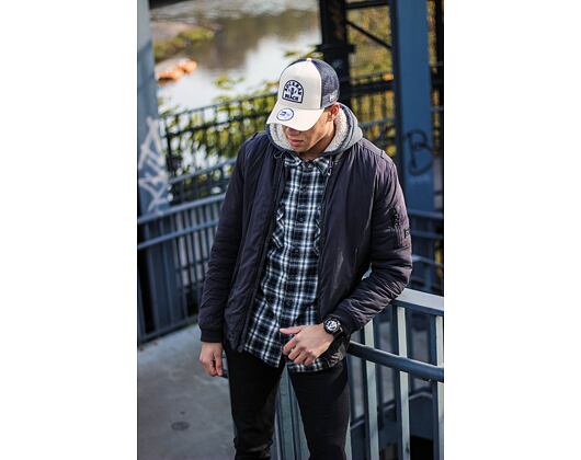 Kšiltovka New Era 9FORTY Trucker Rockbay Stone / Navy Snapback