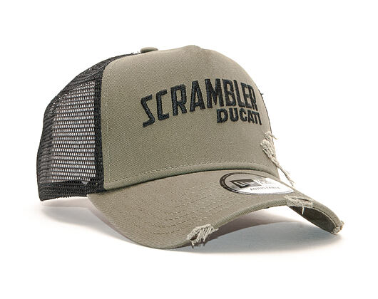 Kšiltovka New Era 9FORTY Trucker Ducati Scrambler Distressed New Olive Snapback