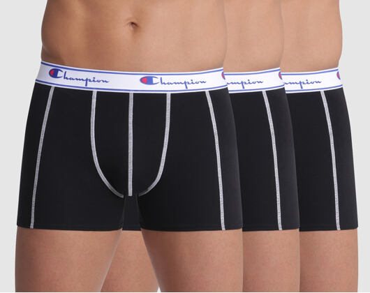 Pánské Boxerky Champion 3P Black/Black/Black