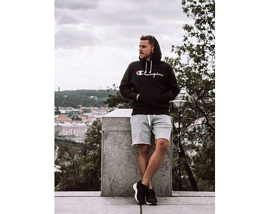 Mikina S Kapucí Champion Hooded Sweatshirt Classic Logo Black 215210