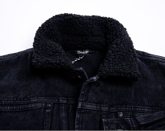 Bunda RIP N DIP Fucking Fuck Denim Sherpa Jacket Black