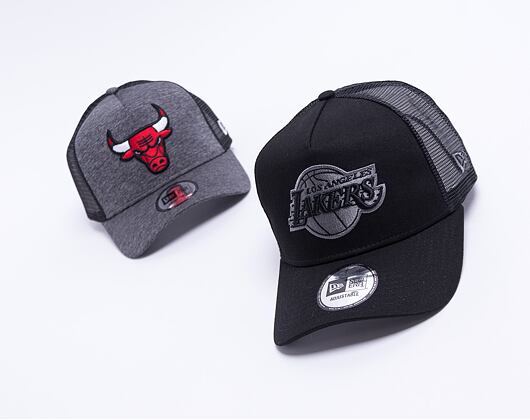 Kšiltovka New Era 9FORTY A-Frame Trucker NBA Black on Black Team Logo Los Angeles Lakers - Black