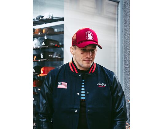 Kšiltovka New Era 9FORTY Trucker Historic Providence Steam Rollers Cardinal Snapback