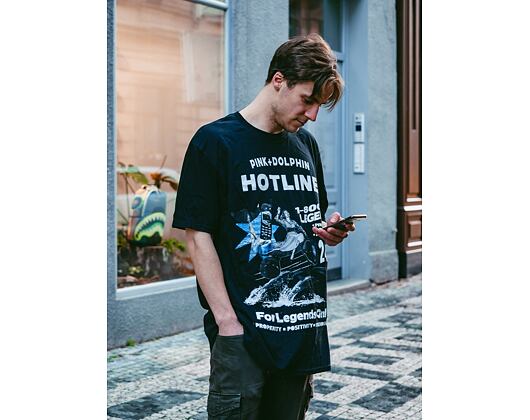 Triko Pink Dolphin Hotline Tee OH12011HLBL Black