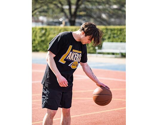 Triko Mitchell & Ness Los Angeles Lakers Center Circle SSTEINTL930 Washed Black